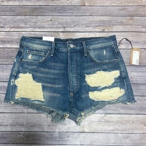 Agolde Parker Vintage Cut Off Distressed Button Fly Maurice Yellow Cast Jean 27